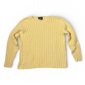 Splendor Women’s Thick Chunky Knit Yellow Sweater - XL